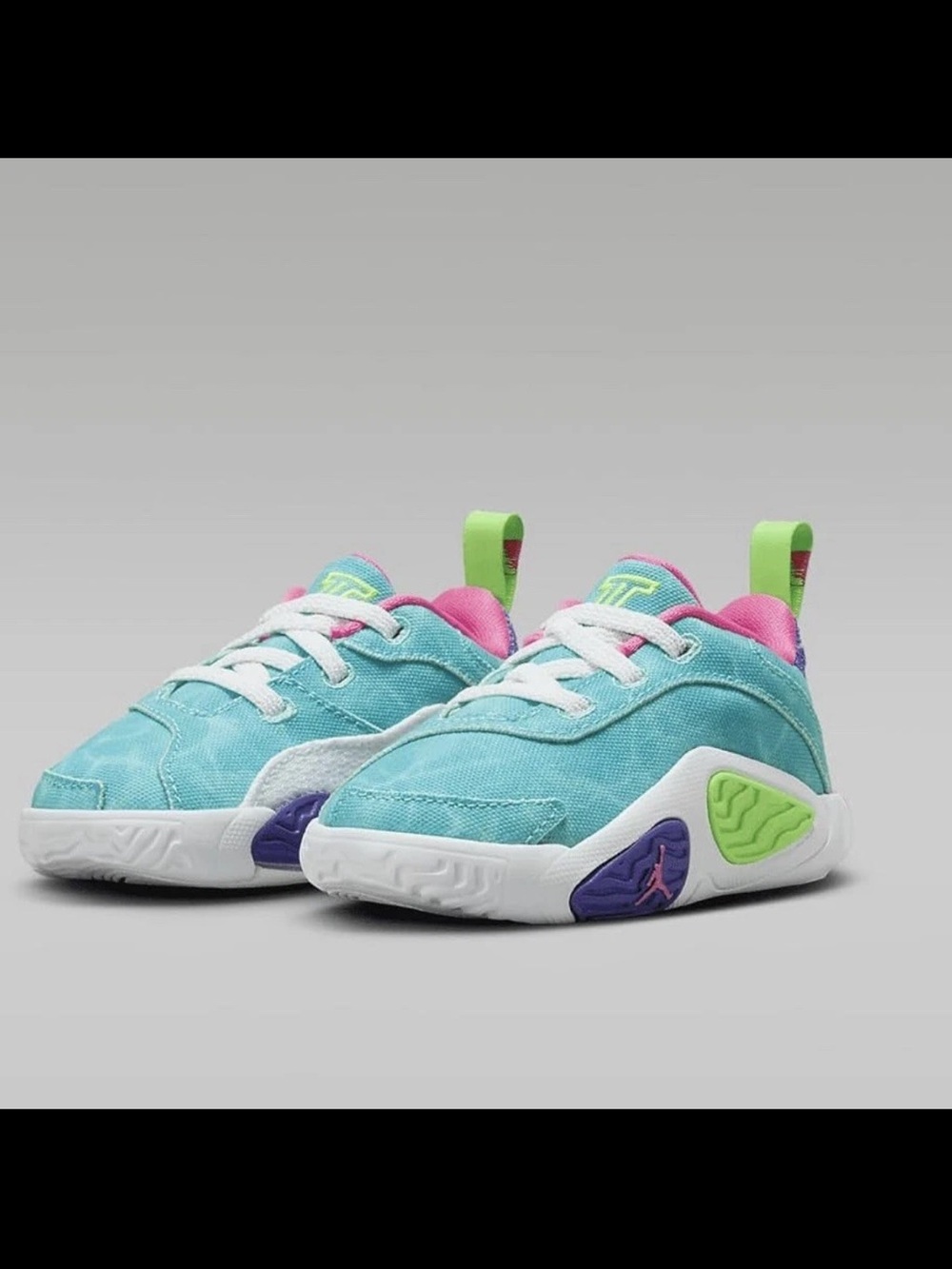 New Jordan Tatum 2 "Wave Runner" preschool kids Hyper Jade/White/Hyper Pink